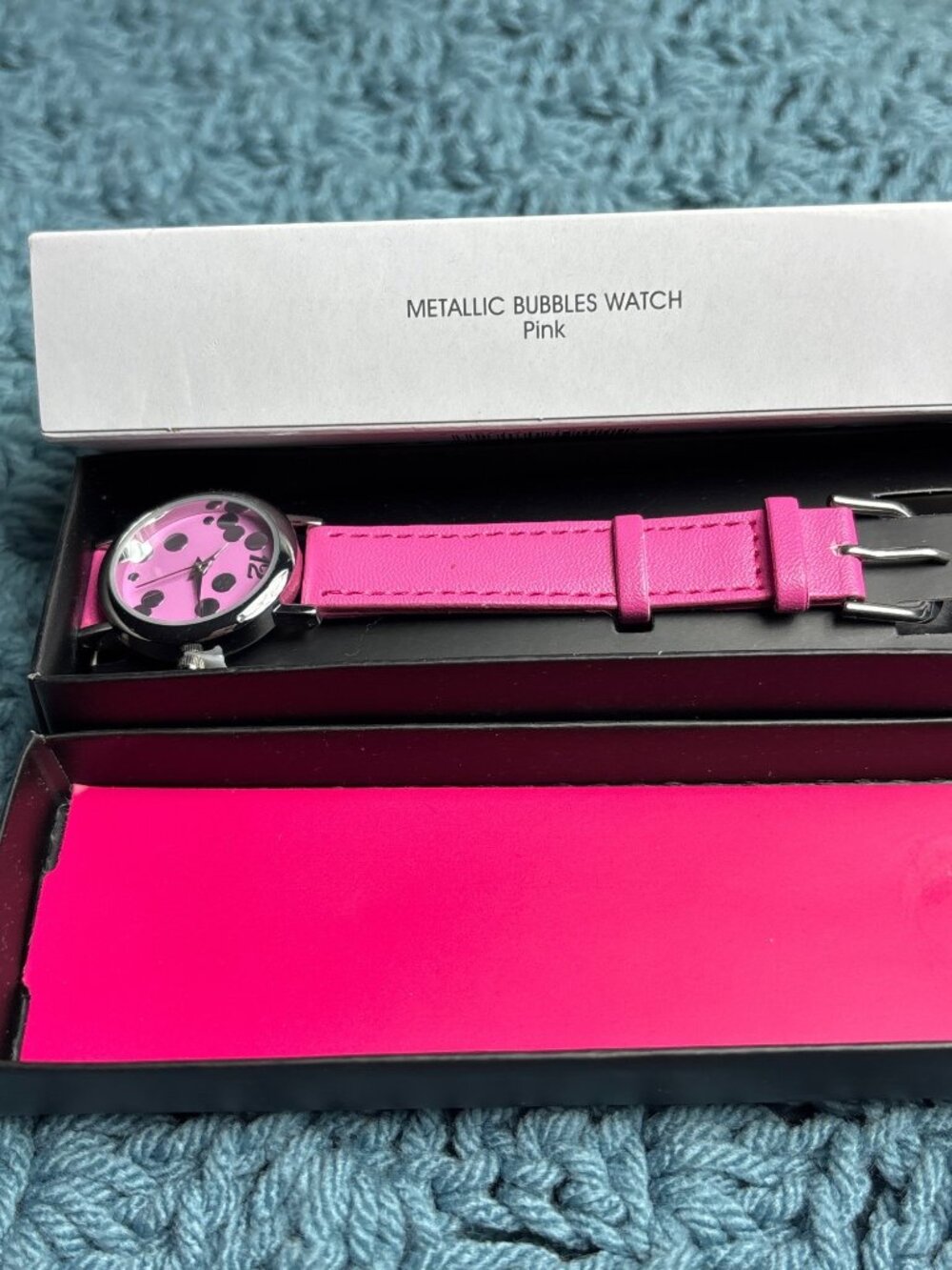 Avon Metallic Bubbles Watch Pink New in Box